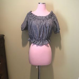 Maitai Black and White Gingham Crop Top